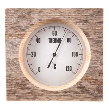 Sauna thermometer isolated on white background