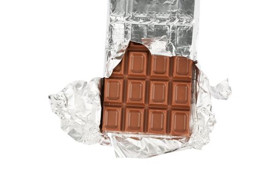 Chocolate bar isolated on white background