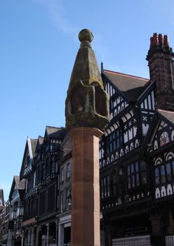 The Cross Chester Cheshire England, Tudor period buildings in the background