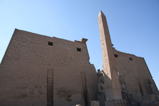 Luxor Temple, Luxor Egypt, main pylons and obelisk