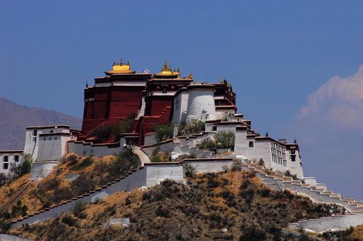 Landscape of the famous Potala Palace in Lhasa,Tibet