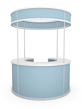 Rounded trade stand. 3D rendered illustration.