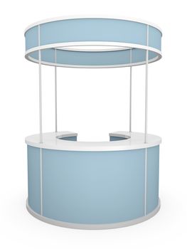 Rounded trade stand. 3D rendered illustration.