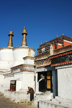Landscape of a famous historical lamasery in Tibet