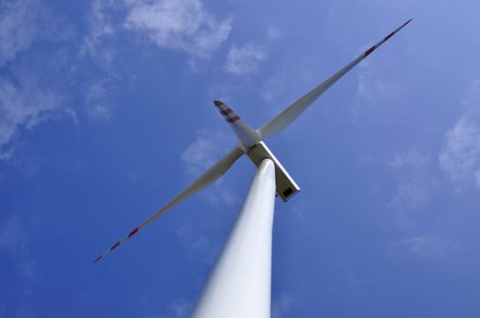 wind turbine on sunny day