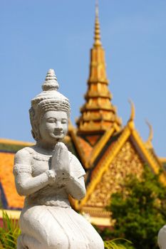 A Stone sculpture of Buddha in the Royal Palace of Phnom Pehn,Cambodia