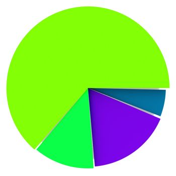 color pie diagram 3D graphic shape up improvement marketing steps