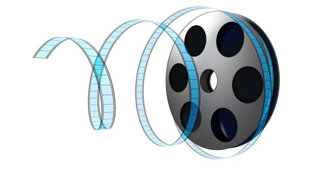 Illustration of a film roll opened isolated