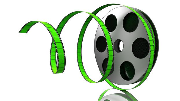 Illustration of a film roll opened isolated