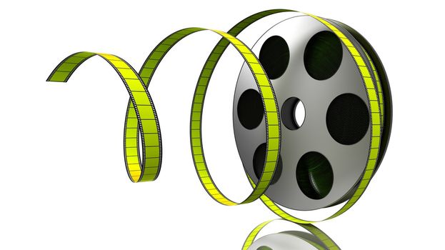 Illustration of a film roll opened isolated