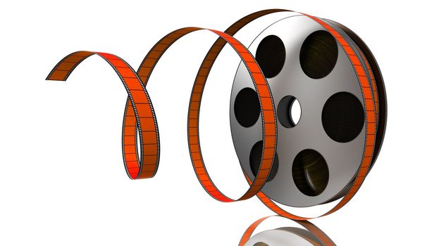 Illustration of a film roll opened isolated