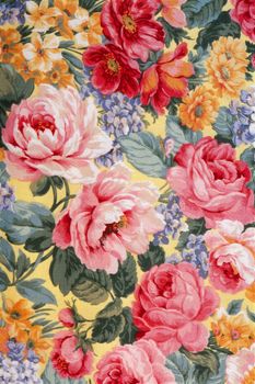 Shot of an antique floral fabric