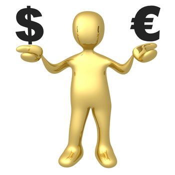 Computer Generated Image - Dollar vs Euro .