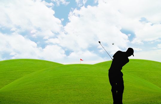 golf course under the blue sky 