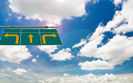 traffic sign board under the blue sky