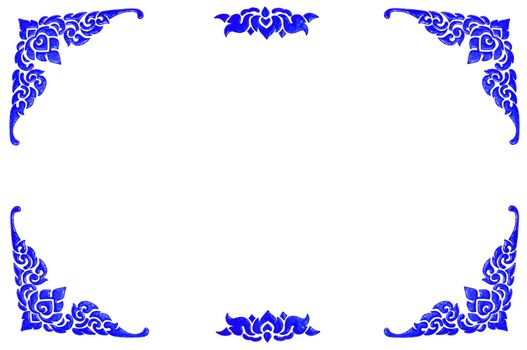 blue Thai art isolated on white background