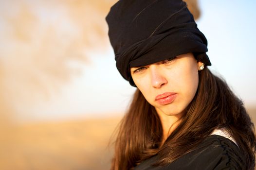 Woman enjoying the desert in Dubai, United Arab Emirates