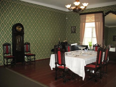Dining room interior in an historic home