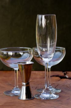 cocktail glass on on the table