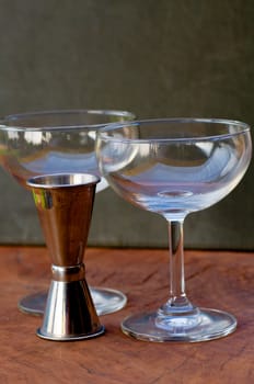 cocktail glass on on the table