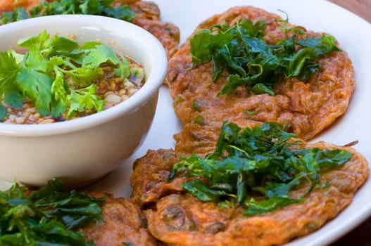 fried fish patty,a kind of Thai food
