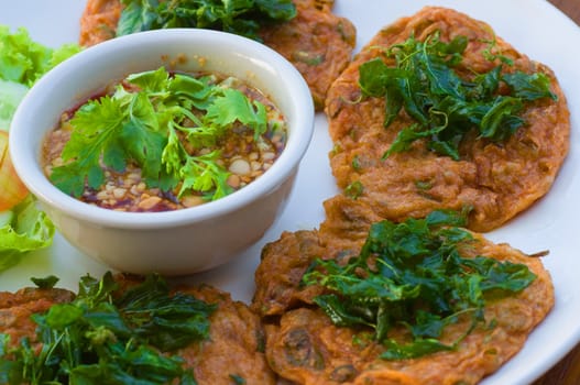 fried fish patty,a kind of Thai food