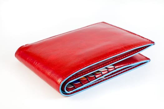 Red wallet made of leather - original Italian fashion accessory