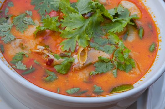 shrimp spicy lemongrass soup , a kind of Thai food