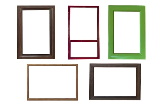 wooden frame isolated on white background