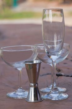 cocktail glass on on the table