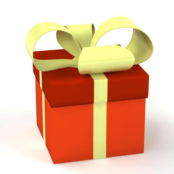 gift box over white background 3d rendered