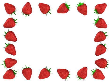 Strawberry photo frame 3d rendered for commercial