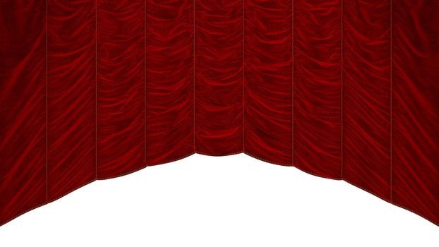 Bordeaux Red Curtain isolated over white. Beautiful textile pattern. Extralarge resolution