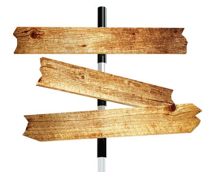 Wooden signpost 3d rendered for commercial and web