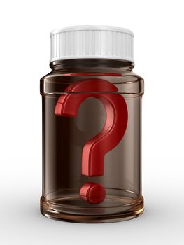 Bottle for tablets on white background. Isolated 3D image