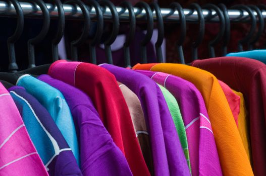 colorful of hang shirts