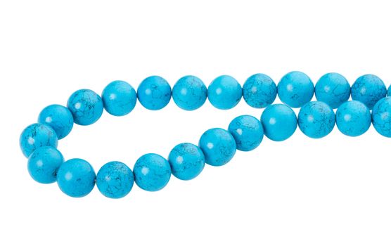 blue beads, isolated on white