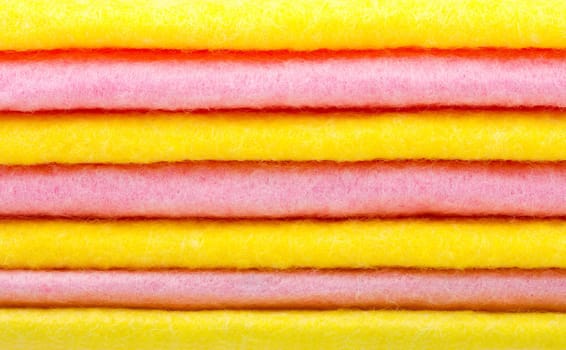 close-up stack of rags