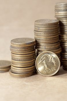 an image of coins of polish currency zloty