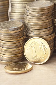 an image of coins of polish currency zloty