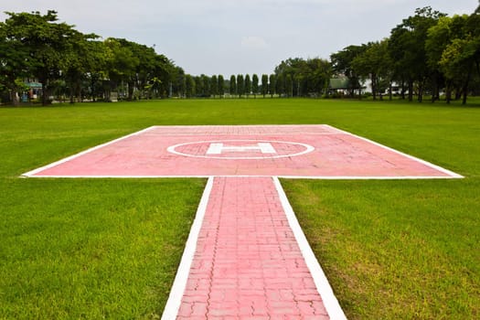 Heliport for helicopter  in lopburi of Thailand