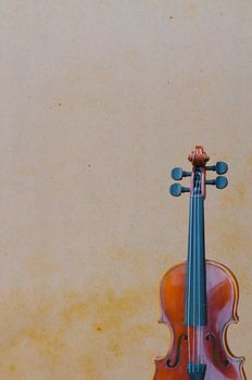 violin on brown background