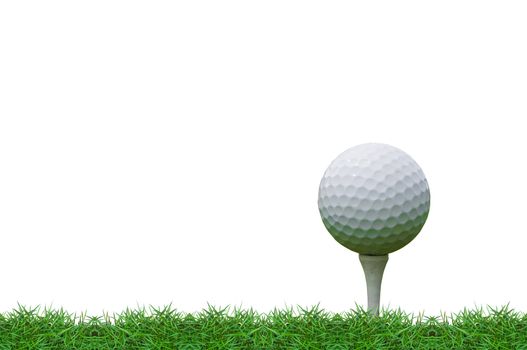isolated golf ball on the tee 