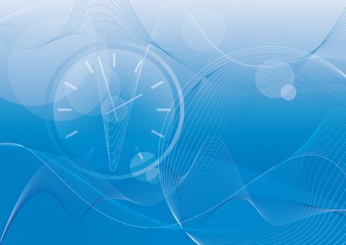 Image clock on a blue abstract background