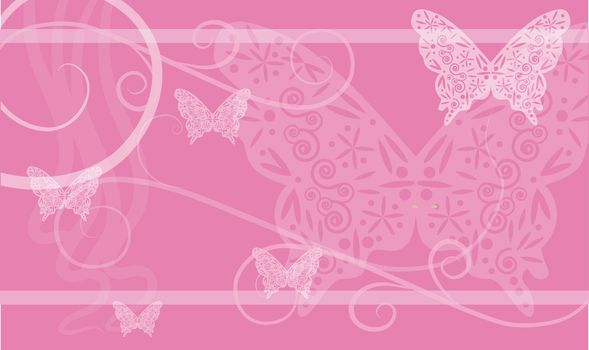 Beautiful pink background with butterfly