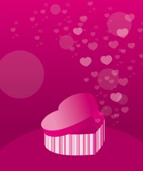 Gift Box Valentine's Day, background, illustration