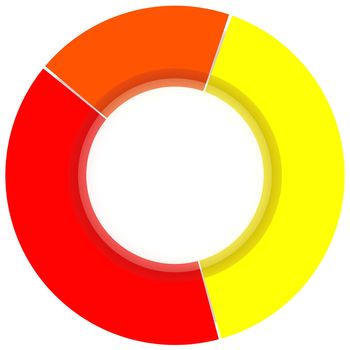 Colorful 3d pie graph isolated on white