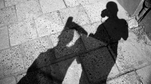 an image of Shadows of two people 