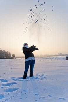 An image of girl enjoying winter walk