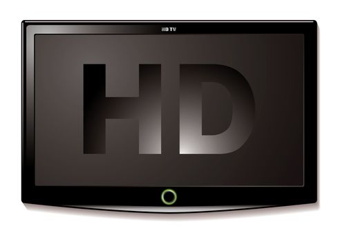 Modern thin LCD HD TV screen with black outside of monitor